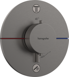 Dekoratyvinė dalis potinkiniam termostatiniam dušo maišytuvui HANSGROHE ShowerSelect Comfort S, 2 funkcijos, spalva - šlifuoto juodo chromo