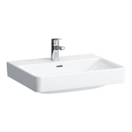 Praustuvas Laufen PRO S 600x465x95 mm, šlifuota apačia, su 1 anga maišytuvui viduryje, spalva - balta LCC (LAUFEN Clean Coat)