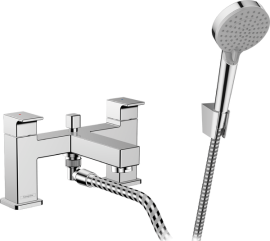 Vonios maišytuvas HANSGROHE Vernis Shape, iš vonios krašto, su dušo komplektu Vario