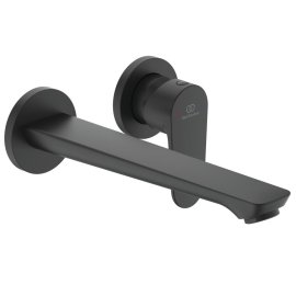 Maišytuvas praustuvui iš sienos Ideal Standard Cerafine O, 2 dalių, snapo ilgis 224mm, spalva - juoda matinė, (reikalinga potinkinė dalis A1313NU)