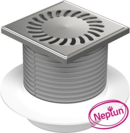 Trapas d50 Neptun nerūdijančio plieno rėmelis, SUN grotelės, vertikalus 12,5x12,5cm