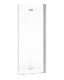 Dušo durys  80x206cm Square, skaidrus stiklas, sulankstomos, chromuoti profiliai