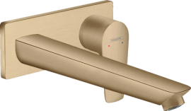 Praustuvo maišytuvas HANSGROHE Talis E 225, iš sienos, su neužsidarančiu dugno vožtuvu, spalva - šlifuotos bronzos (brushed bronze)