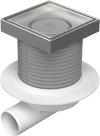 Trapas d50 Hydro nerūdijančio plieno rėmelis Ceramics grotelės, horizontalus 12,5x12,5cm