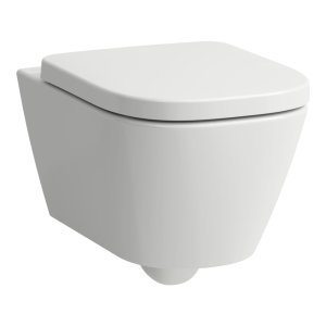Pakabinamas unitazas Laufen MEDA, Rimless, Silent Flush, su lėtai užsidarančiu dangčiu, spalva - balta LCC (LAUFEN Clean Coat)