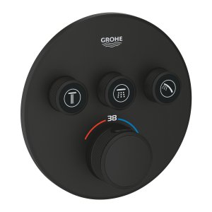 Dalis dekoratyvinė Grotherm SmartContr 3 funkcijų apvali juoda matinė