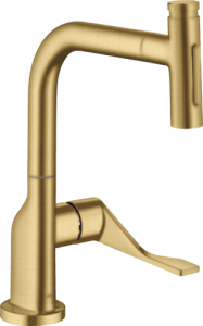 Plautuvės maišytuvas AXOR Citterio 230 2jet, su ištraukiama dušelio galvute ir sBox,  šlifuoto aukso spalvos (Brushed Gold Optic)