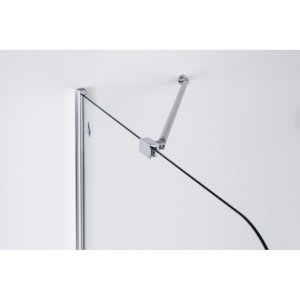 Vonios sienelė Brasta Glass MIJA 895-901x1500 skaidrus stiklas, juodi profiliai