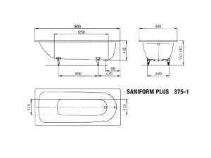 Vonia Saniform Plus 375-1 180x80, easy clean danga, full antislip danga