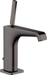 Praustuvo maišytuvas AXOR Citterio E 130 su svirtiniu (pop-up) dugno vožtuvu, šlifuoto juodo chromo spalvos (Brushed Black Chrome)