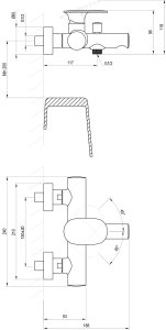 Sieninis vonios maišytuvas Ravak Spring SG 022.10, baltos matinės spalvos