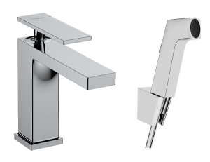 Praustuvo maišytuvas HANSGROHE Tecturis E 110 su rankiniu bidė dušeliu, 1,6 m dušo žarna, spalva - chromo (chrome)