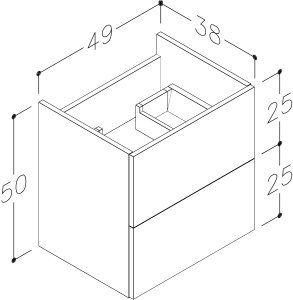 Apatinė spintelė KAMĖ Duet 50 cm šviesus ąžuolas