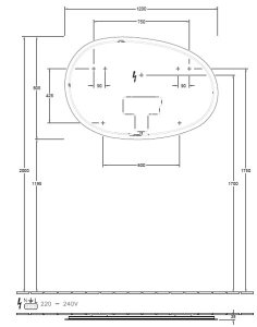 Veidrodis Antao 1200x805 LED