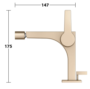 Bidė maišytuvas Edition11 su dugno vožtuvu, spalva - šlifuota bronza (brushed bronze)