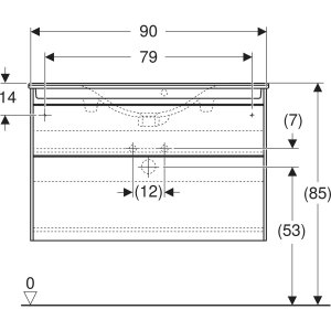 Spintelė Ifö Sense su praustuvu 90 cm., balta 