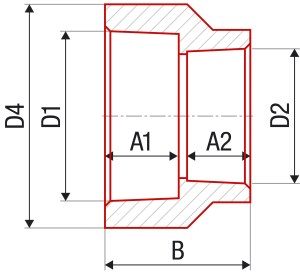 Jungtis FV-PLAST PPR Dn50 x 40 (redukuota)