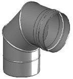 Vienasienė nerūdijančio plieno reguliuojama 0 - 90° alkūnė JEREMIAS FU101E Dn150