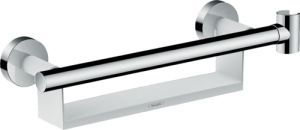 Lentynėlė su laikikliu dušui Hansgrohe Unica, baltos/chromo spalvos