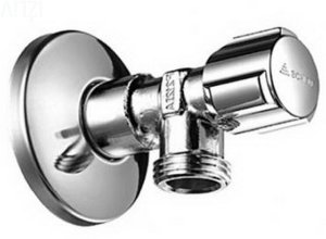 Kampinis ventilis Schell COMFORT  1/2" x 3/4", (skalbyklei, indaplovei), su Comfort rankenėle, chromuotas