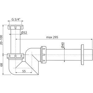 Praustuvo ir bidė sifonas Alcadrain A45F-40, DN40