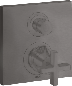 Dekoratyvinė dalis AXOR Citterio potinkiniam termostatiniam maišytuvui, 2 funkcijų, šlifuoto juodo chromo spalvos (Brushed Black Chrome)