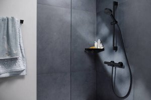 Termostatinis dušo maišytuvas HANSGROHE Ecostat Fine, spalva - juoda matinė