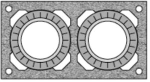 Blokelis RP dvigubas įdėklams ø180-200, L=330mm