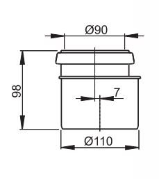 Perėjimas Alcadrain M907, DN90/110
