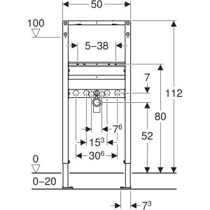Potinkinis praustuvo montavimo rėmas Geberit Duofix 112 cm