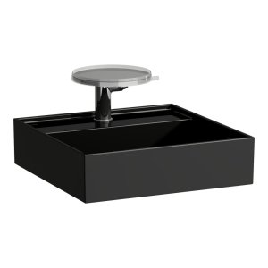 Praustuvas Laufen KARTELL 460x460x120 mm, be angos maišytuvui, be perlajos, spalva -  juoda blizgi