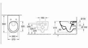 Pakabinamas unitazas VILLEROY&BOCH Subway 2.0 „Direct Flush” sistema, „Ceramicplus” danga