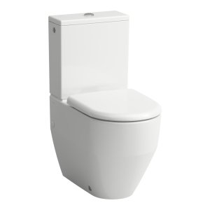 Kombinuoto unitazo puodas LAUFEN PRO, pastatomas, be bakelio, Rimless, su 2 šoninėmis angomis vandens įvadui, spalva - balta LCC (LAUFEN Clean Coat)