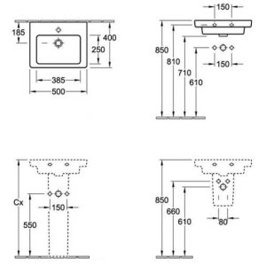 Praustuvas VILLEROY&BOCH Subway 2.0 500x400 mm