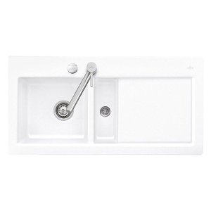 Plautuvė VILLEROY&BOCH Subway 60 Flat „Ceramicplus” danga 3 skylės maišytuvui, baltos spalvos