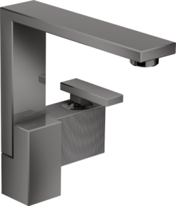 Praustuvo maišytuvas AXOR Edge 190 diamond cut, su paspaudžiamu (push-open) dugno vožtuvu, poliruoto juodo chromo spalvos (Polished Black Chrome)