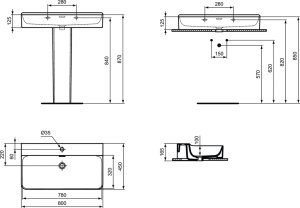 Praustuvas Ideal Standard Conca, 800x450 mm