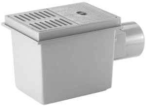 Trapas rūsiams DN110 su 2 atbuliniais vožtuvais 180x125mm, ABS grotelės