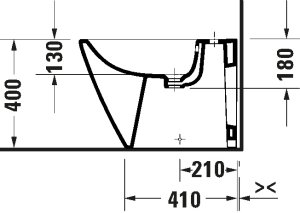 Pastatoma bidė Duravit D-Neo 370x580 mm