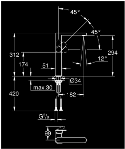 Praustuvo maišytuvas GROHE Plus XL dydis, matinė grafito spalva (Brushed Hard Graphite)
