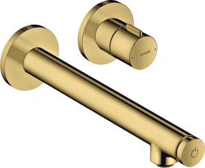 Praustuvo maišytuvas AXOR Uno Select 221 mm, 2 dalių, iš sienos, poliruoto aukso spalvos (Polished Gold Optic)