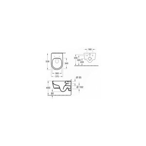 Pakabinamas unitazas VILLEROY&BOCH Avento „Direct Flush” sistema + dangtis su soft-close mechanizmu lėtam užsidarymui
