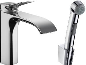 Praustuvo maišytuvas HANSGROHE Vivenis 110 su rankiniu bidė dušeliu, 1,6 m dušo žarna, spalva - chromo (chrome)