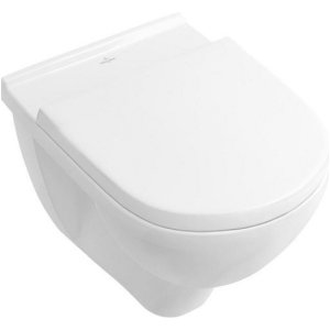 Pakabinamas unitazas VILLEROY&BOCH O.Novo su Ceramic Plus  (C+) danga ir lėtai nusileidžiančiu dangčiu