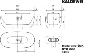 Vonia Meisterstuck Oyo Duo 1050-4034 163x77, easy clean danga, su perpylimu ir baltu sifono dangteliu
