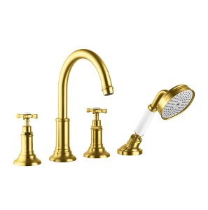 Maišytuvas iš vonios krašto AXOR Montreux, 4 dalių, šlifuoto aukso spalvos (Brushed Gold Optic)