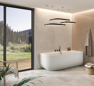 Akmens masės Balteco Xonyx vonia Marin 171x82x63cm kampinė dešinės pusės baltos spalvos 