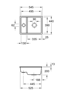 Plautuvė Subway 60XU Graphite