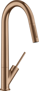 Plautuvės maišytuvas AXOR Starck 270 su ištraukiama galvute, šlifuoto raudono aukso spalvos (Brushed Red Gold)