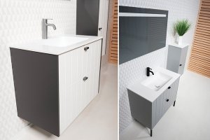 Praustuvas integruotas 80cm GelCast glazūruota akmens masė